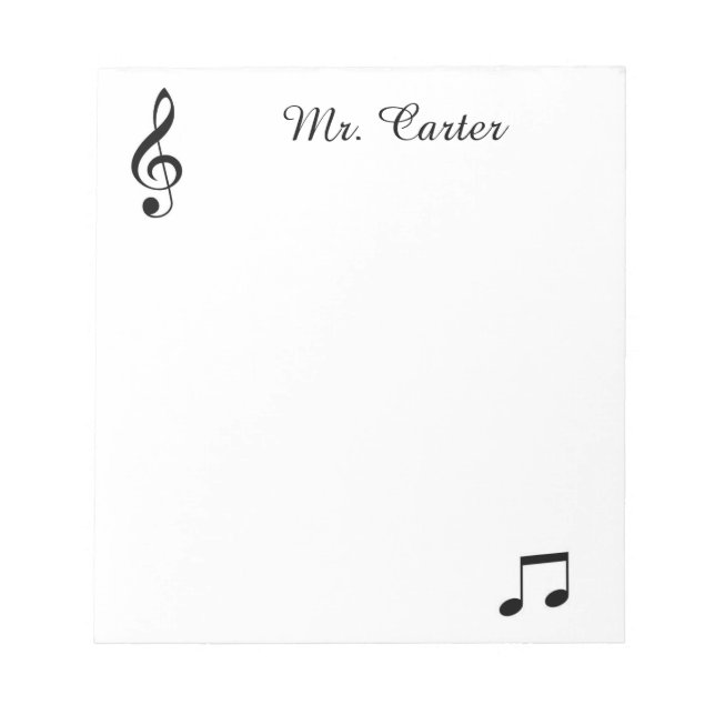 Music Personalised Notepad (Front)
