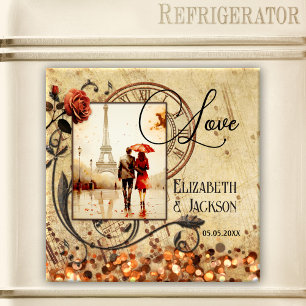 Music Photo Vintage Wedding Anniversary Magnet