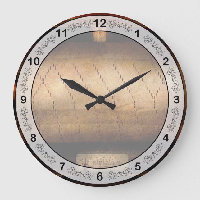Music - Piano - Binary Code  Large Clock (Front)