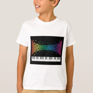Music piano instrumental keyboard multicolored T-Shirt