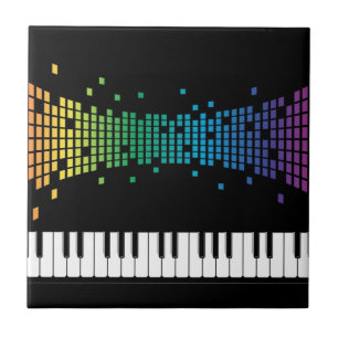 Music piano instrumental keyboard multicolored  tile