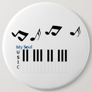 Music Piano Key Music Note 6 Cm Round Badge