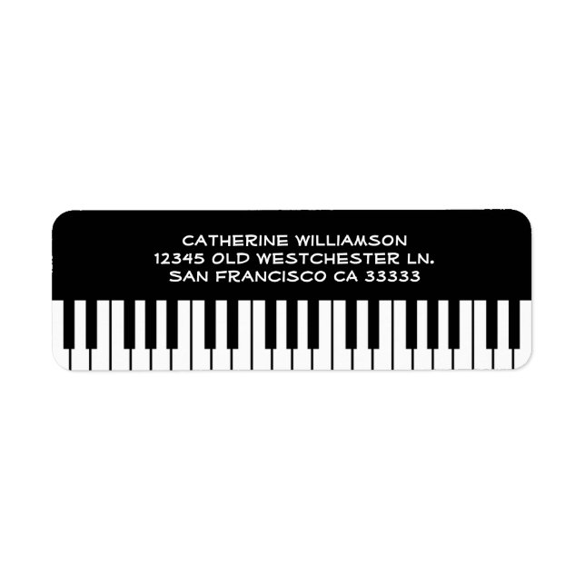 Music Piano Keyboard Keys Custom Name or Company (Front)