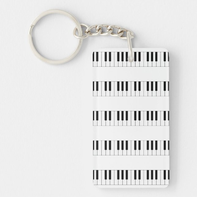 Music: Piano Keyboard Pattern Key Ring (Front)
