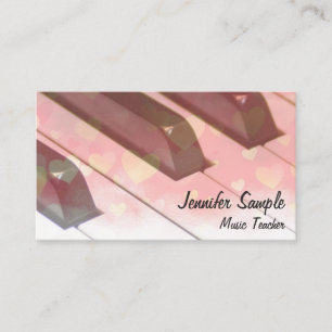 Music Piano Keyboard Teacher Professional Elegant Business Card