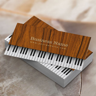 Music Piano Keys Elegant Wood Piano Musical Business Card