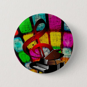 Music Piano Keys Notes Teacher Destiny Instruments 6 Cm Round Badge