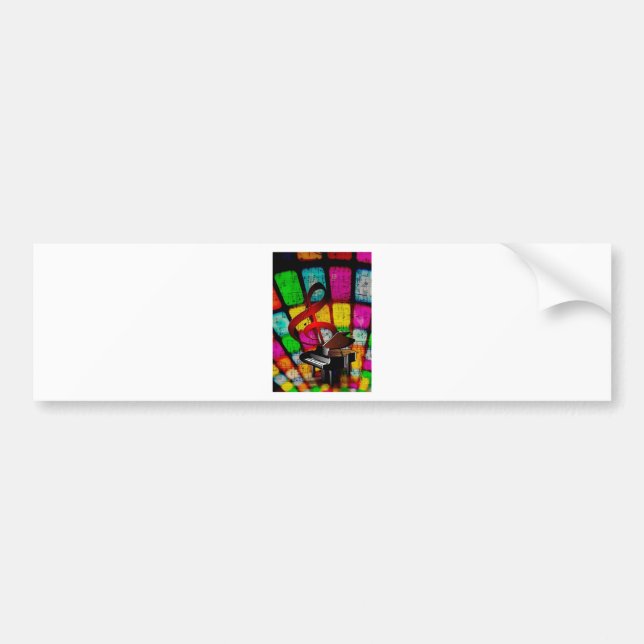Music Piano Keys Notes Teacher Destiny Instruments Bumper Sticker (Front)