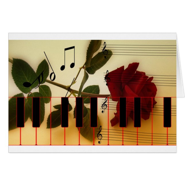 Music Piano Keys Notes Teacher Roses Instruments (Front Horizontal)