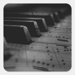 Music Piano Keys Square Sticker