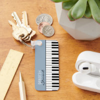 Music Piano Keys Teacher Elegant Dusty Blue 