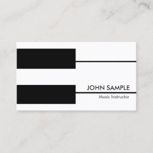 Music Piano Lessons Professional Instructor Business Card