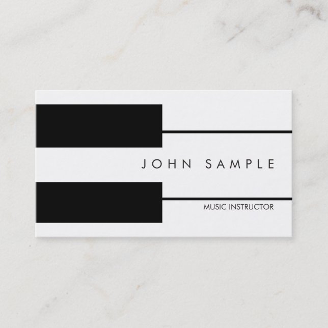Music Piano Lessons Teacher Business Card (Front)