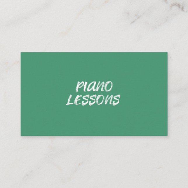 Music Piano Lessons Teacher Instructor Chalkboard  Business Card (Front)