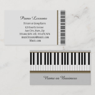 Music Piano Lessons Teacher Instructor Tutor Business Card