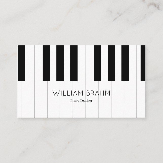Music Piano Teacher/ Pianist professional Business Card (Front)