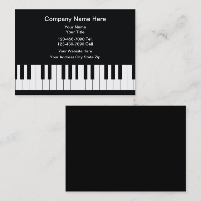 Music Piano Theme Business Cards (Front/Back)