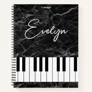 Music Piano Themed Spiral Notebook Pianist