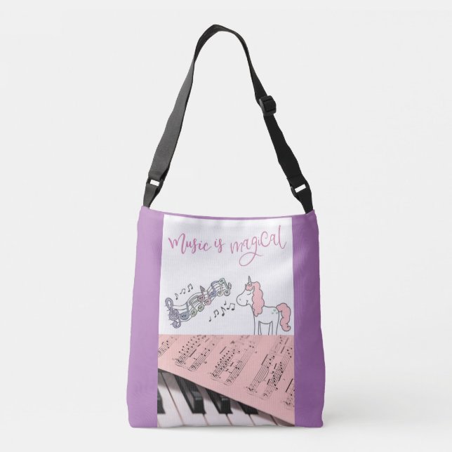 Music piano unicorn kids bag (Back)
