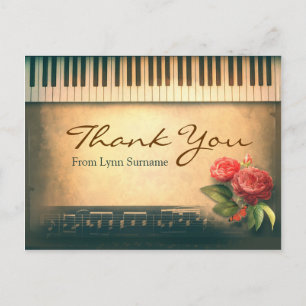 music piano vintage postcards