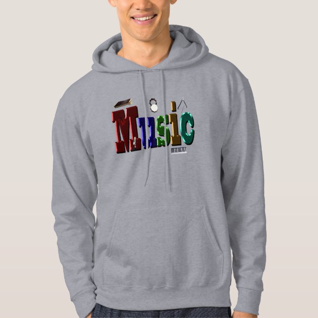 Music Picture Logo With Instruments,  Hoodie (Front)