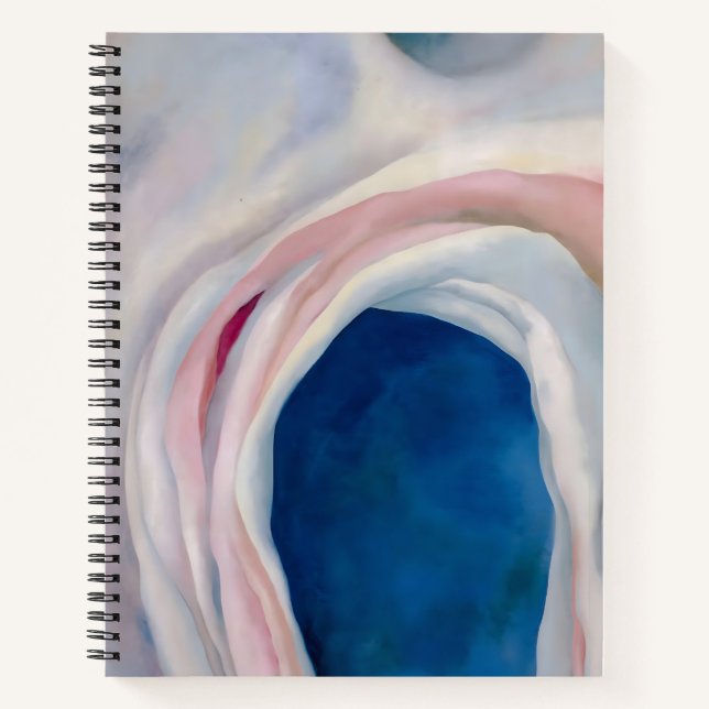 Music Pink and Blue by O'Keeffe Notebook (Front)