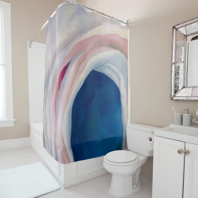 Music Pink and Blue by O'Keeffe Shower Curtain (In Situ)