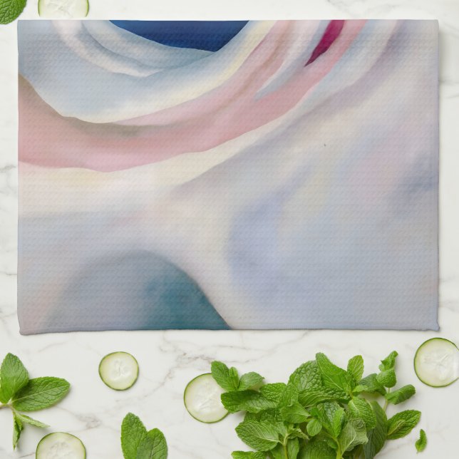 Music Pink and Blue by O'Keeffe Tea Towel (Folded)