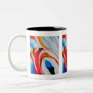 Music Pink and Blue,  Georgia O'Keeffe, Two-Tone Coffee Mug