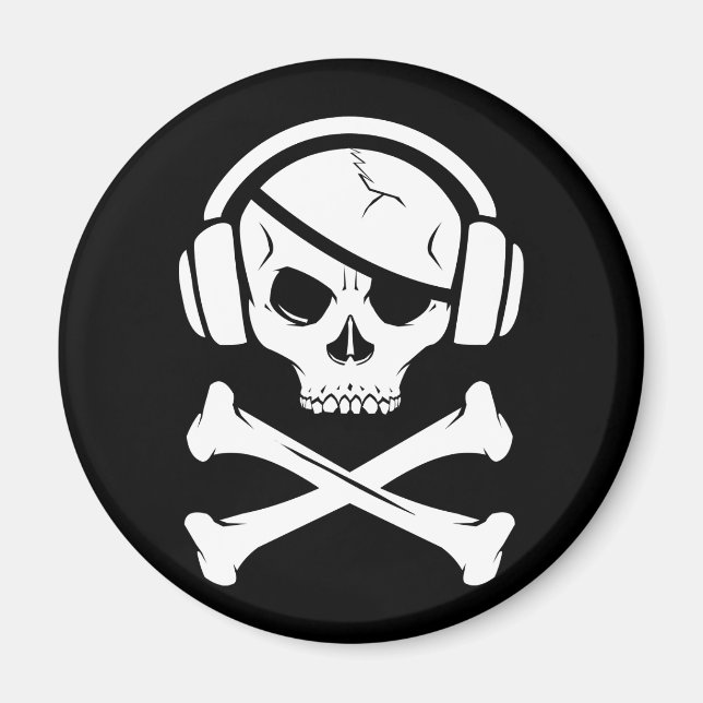 Music Pirate Piracy anti-riaa icon Magnet (Front)