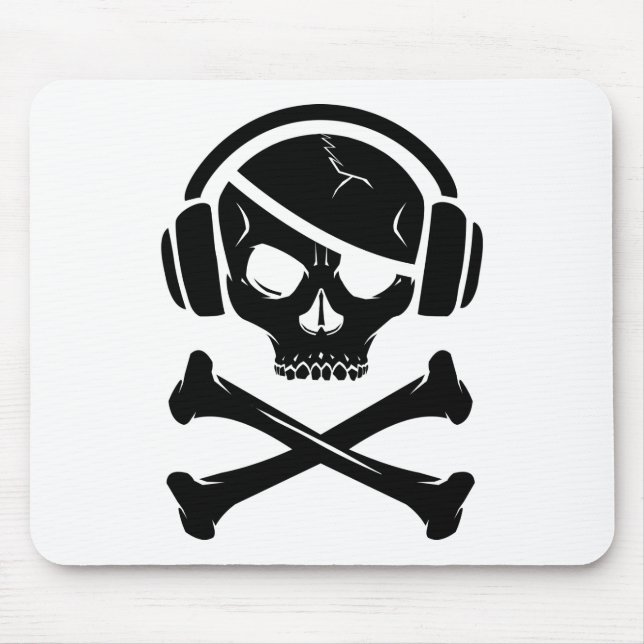 Music Pirate Piracy anti-riaa icon Mouse Mat (Front)