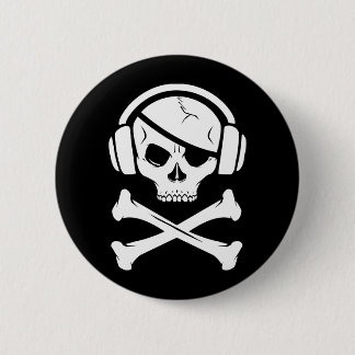 Music Pirate Piracy anti-riaa logo 6 Cm Round Badge