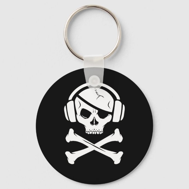 Music Pirate Piracy anti-riaa logo Key Ring (Front)