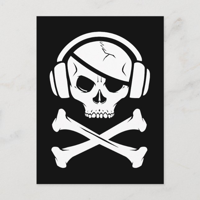 Music Pirate Piracy anti-riaa logo Postcard (Front)