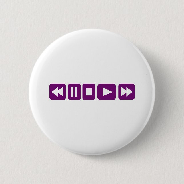 Music Player 6 Cm Round Badge (Front)