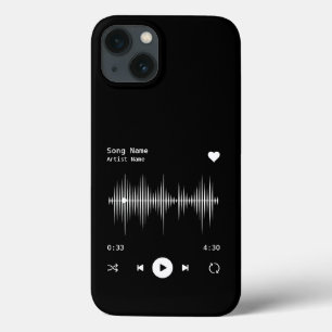 Music Player Artist and Song Personalised Black iPhone 13 Case