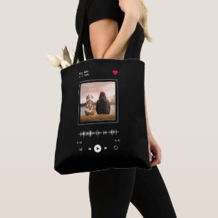 Music Player Artist and Song Personalised Photo Tote Bag