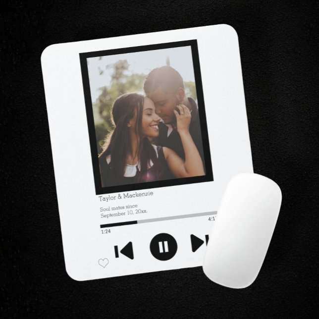 Music Player First Dance Photo Mouse Mat (Music Player First Dance Photo Mouse Pad from Ricaso  Add your own photo & text, unique gift idea)