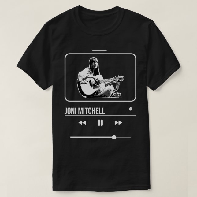 Music player Joni mitchell VWhite T-Shirt (Design Front)