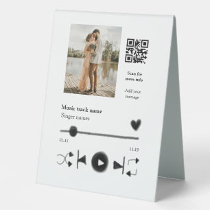 Music player personalised couple love q r code tex