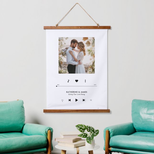 Music Player Photo Frame Personalised Hanging Tapestry (Living Room)