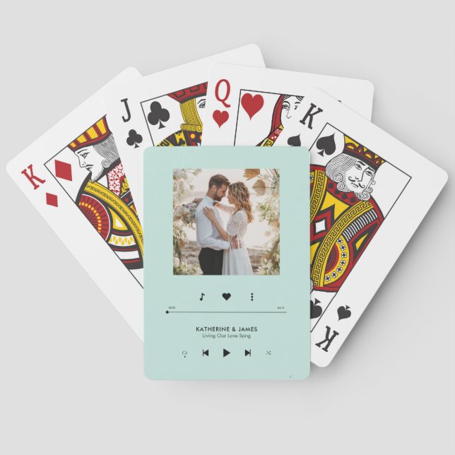 Music Player Photo Frame Personalised Playing Cards (Back)