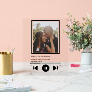 Music Player Photo Personalised Acrylic Sign