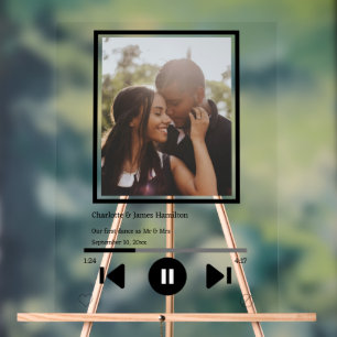 Music Player Photo Personalised  Acrylic Sign