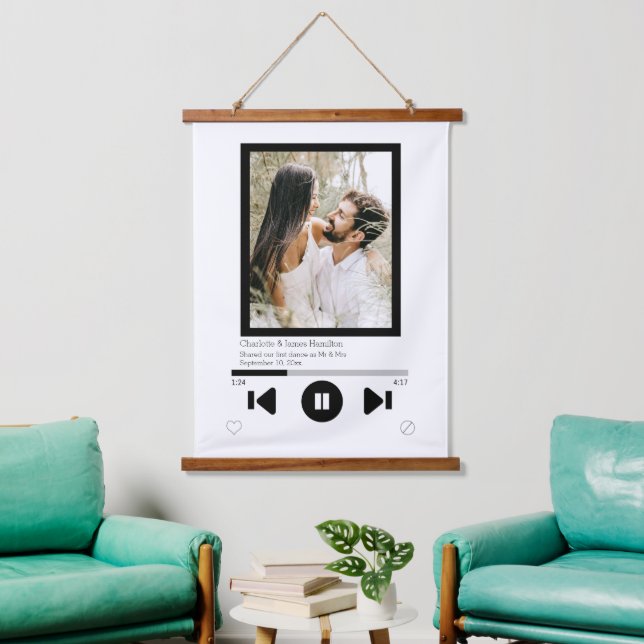 Music Player Photo Personalised Hanging Tapestry (Living Room)