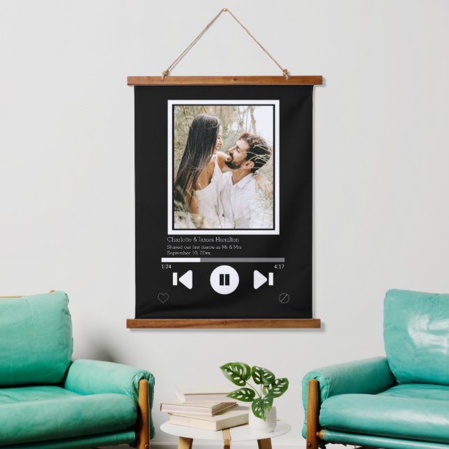 Music Player Photo Personalised Hanging Tapestry (Living Room)