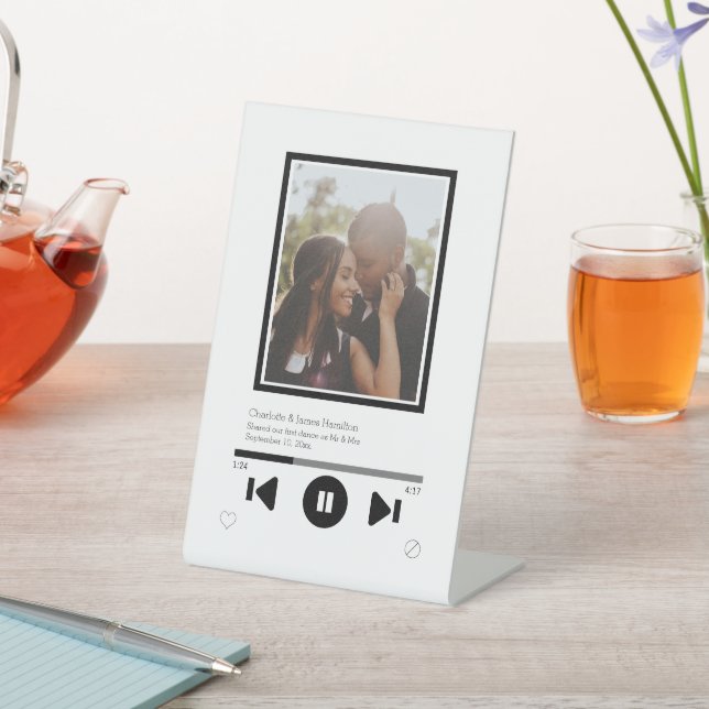 Music Player Photo Personalised Pedestal Sign (In SItu)