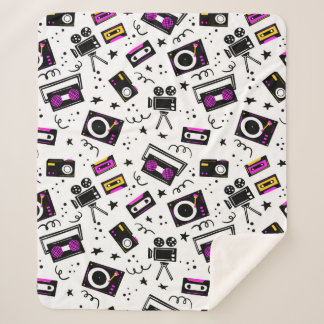 Music player,tape recorder,videotape,movie camera, sherpa blanket