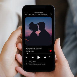 Music Player Unique Song Photo Save The Date