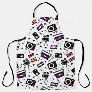 Music Player Vintage Hand Drawn Apron